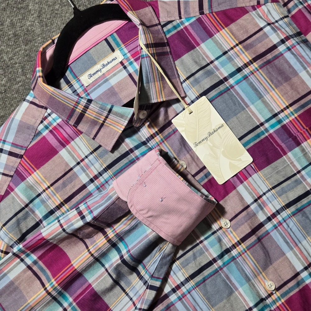 Tommy Bahama Men's Button‎ Shirt NWT XL Festival Lazlo Cheers Check Plaid $148